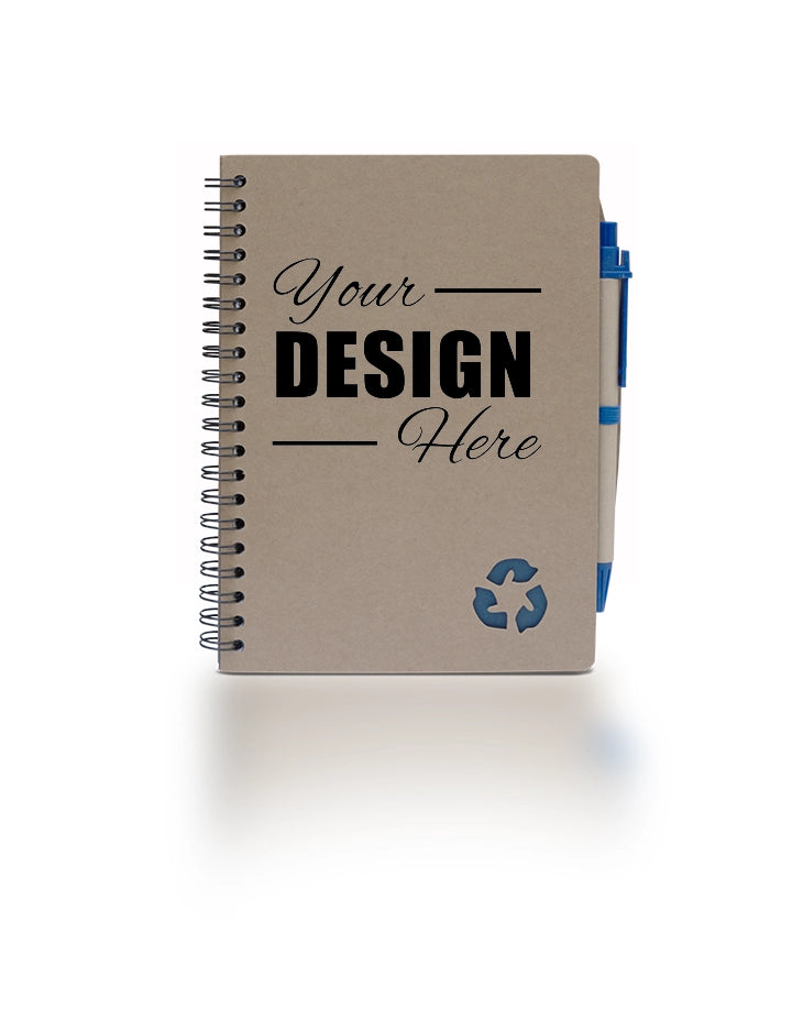 Kraft Blue Notebook with Sticky Notes & Pen – 80 Sheets – Eco-Friendly Stationery Gift